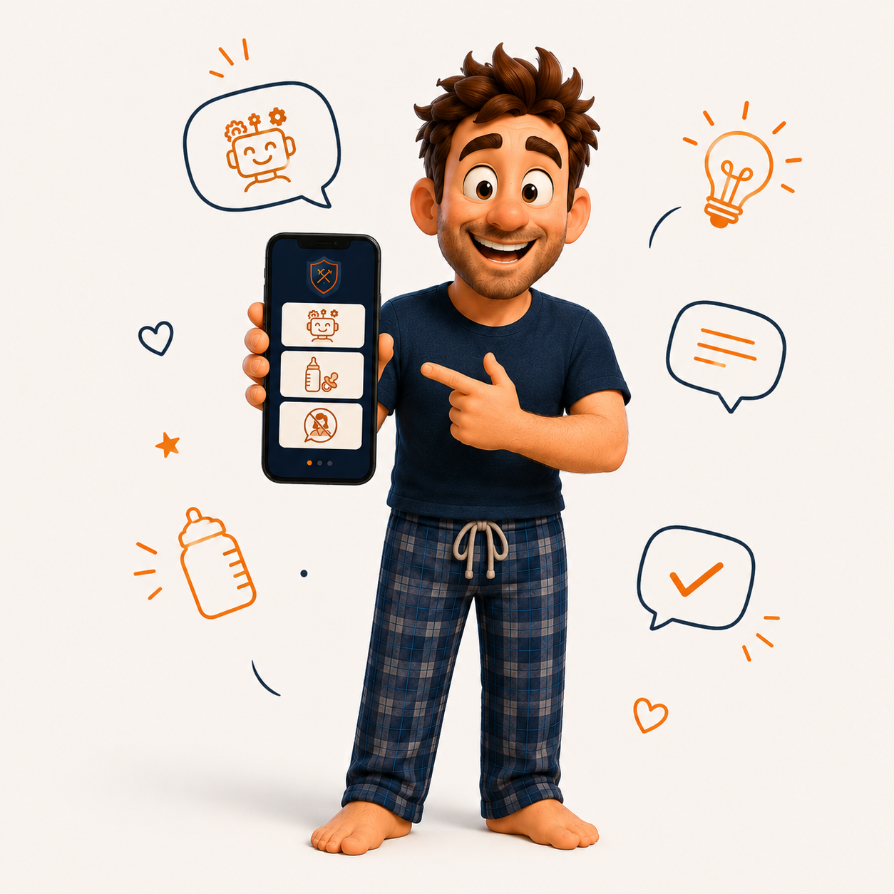 Dad Mode Dadvisor mascot — AI-powered dad advice